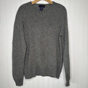 Club Room Charter Club Sweater Mens S Heather Gray 100% Lambswool V-Neck Classic